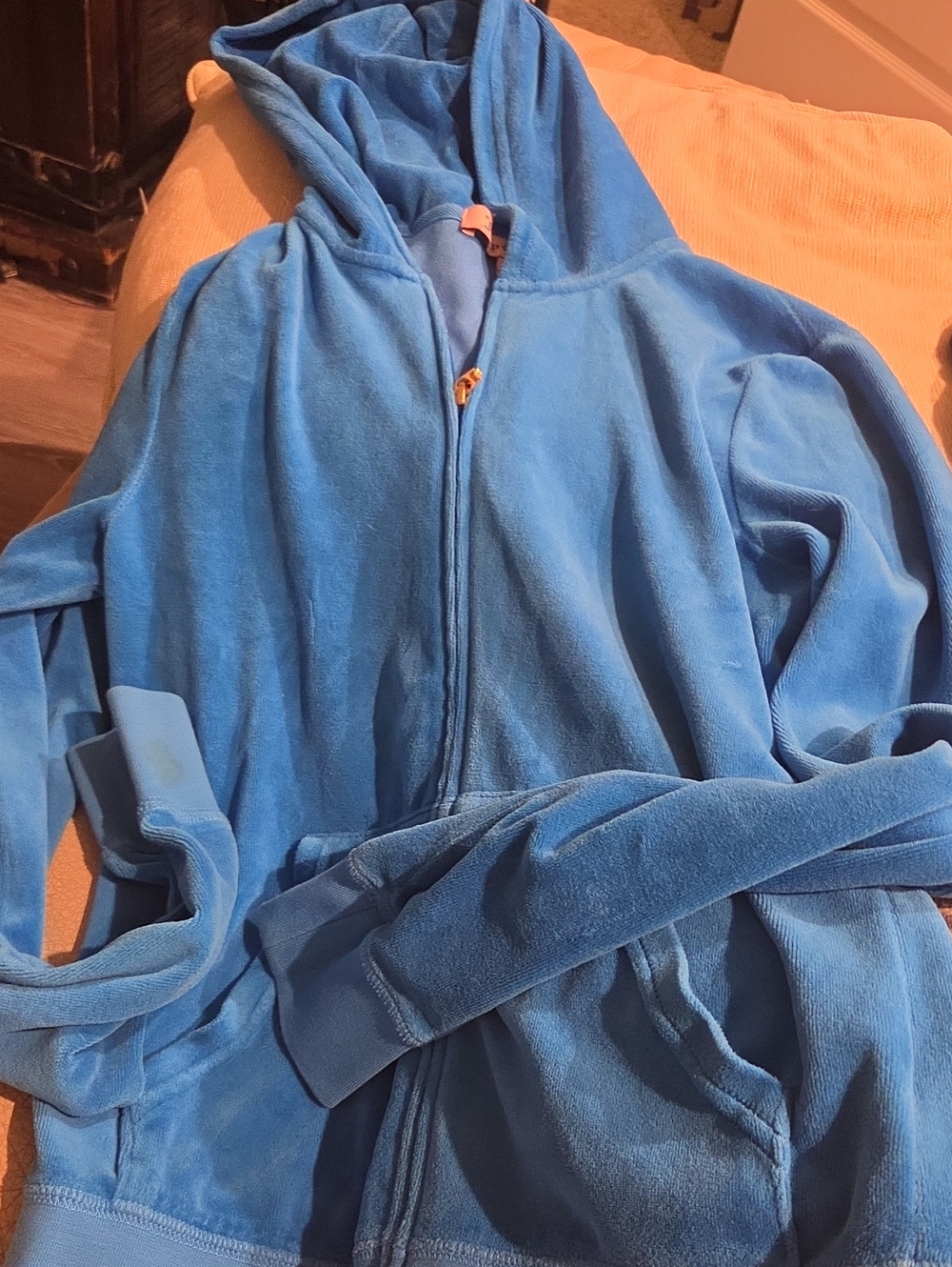 Juicy Couture Blue Velour Zip Hoodie